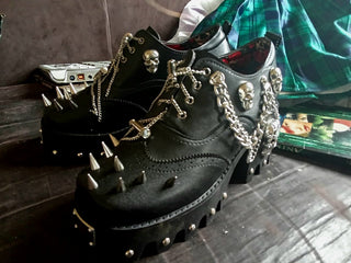 Skull Shoes With Spikes Women's - Team Spirit Store USA 