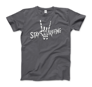 Stay Riffing - Rock'n Roll Skull T-Shirt-0