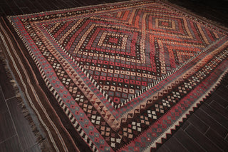 10'5" x 16' Palace Antique Hand-Woven Wool Turkish Afghan Kilim Area Rug Rust-1
