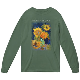 Van Gogh Five Sunflowers 1888, Artwork Long Sleeve Shirt-3