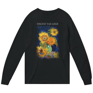 Van Gogh Five Sunflowers 1888, Artwork Long Sleeve Shirt-0
