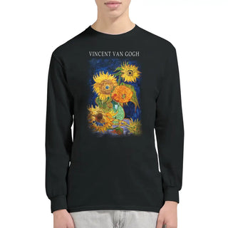 Van Gogh Five Sunflowers 1888, Artwork Long Sleeve Shirt-1