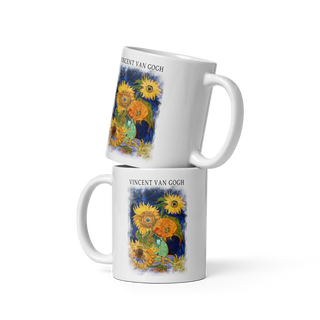 Van Gogh Five Sunflowers 1888, artwork mug-1