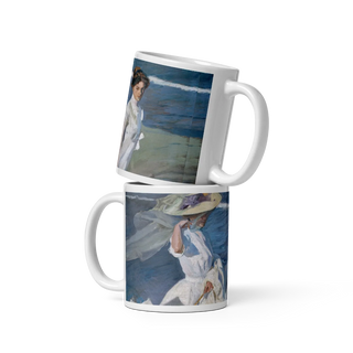 Joaquin Sorolla Strolling along the Seashore, 1909 artwork mug-0