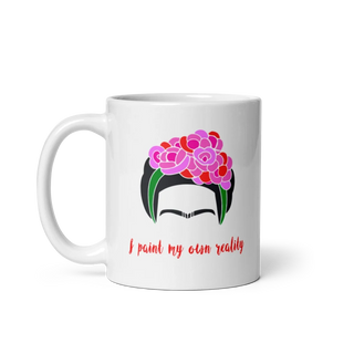 Frida Kahlo I Paint My Own Reality Quote Mug-0
