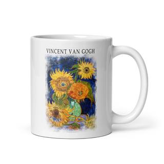 Van Gogh Five Sunflowers 1888, artwork mug-3