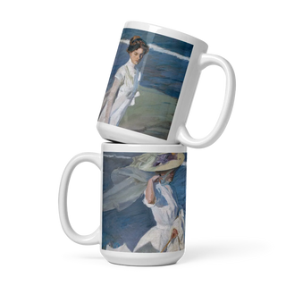 Joaquin Sorolla Strolling along the Seashore, 1909 artwork mug-1