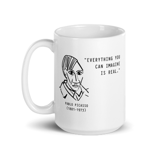 Picasso Self-Portrait Mug – 'Everything You Can Imagine Is Real'-3
