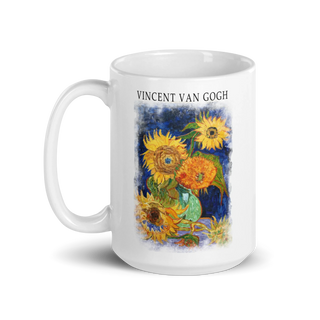 Van Gogh Five Sunflowers 1888, artwork mug-4