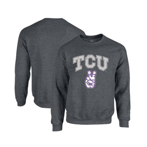 Official NCAA TCU Horned Frogs TCUH02 Mens Pullover Crewneck Sweatshirt - Team Spirit Store USA 