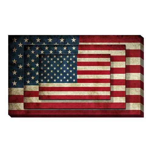 USA Flag Multi-Color Canvas Print Wall Art 2 Piece - Team Spirit Store USA 
