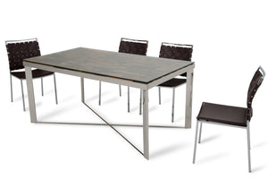 Wood Steel and Glass Dining Table - Team Spirit Store USA 