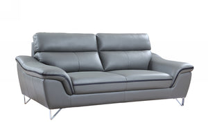 Recliner Grey Leather Sofa - Team Spirit Store USA 