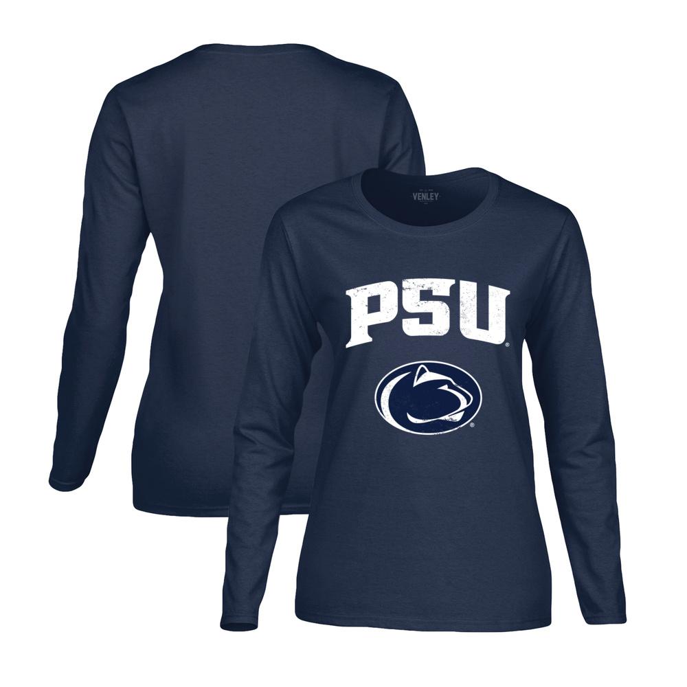 Penn State Nittany Lions Women's Script Logo Heavy Cotton Long Sleeve Pullover - Team Spirit Store USA 