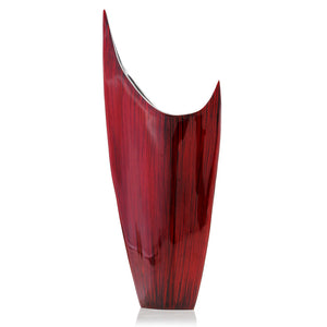 Red Glaze and Silver Pointed Vase - Team Spirit Store USA 