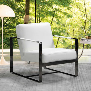 White Leather Accent Chair - Team Spirit Store USA 