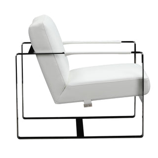 White Leather Accent Chair - Team Spirit Store USA 