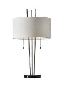 Triple Pole Brushed Steel Metal Table Lamp - Team Spirit Store USA 