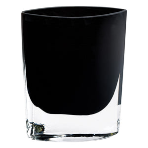 Mouth Blown Crystal European Jet Black Pocket Shaped Vase - Team Spirit Store USA 