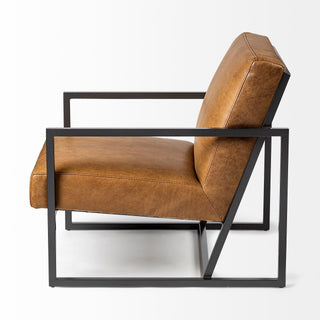 Brown And Black Faux Leather Distressed Arm Chair - Team Spirit Store USA 