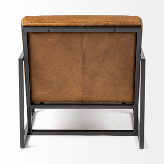 Brown And Black Faux Leather Distressed Arm Chair - Team Spirit Store USA 