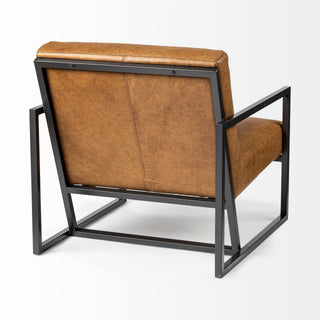Brown And Black Faux Leather Distressed Arm Chair - Team Spirit Store USA 