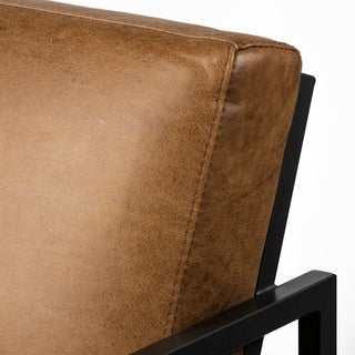 Brown And Black Faux Leather Distressed Arm Chair - Team Spirit Store USA 