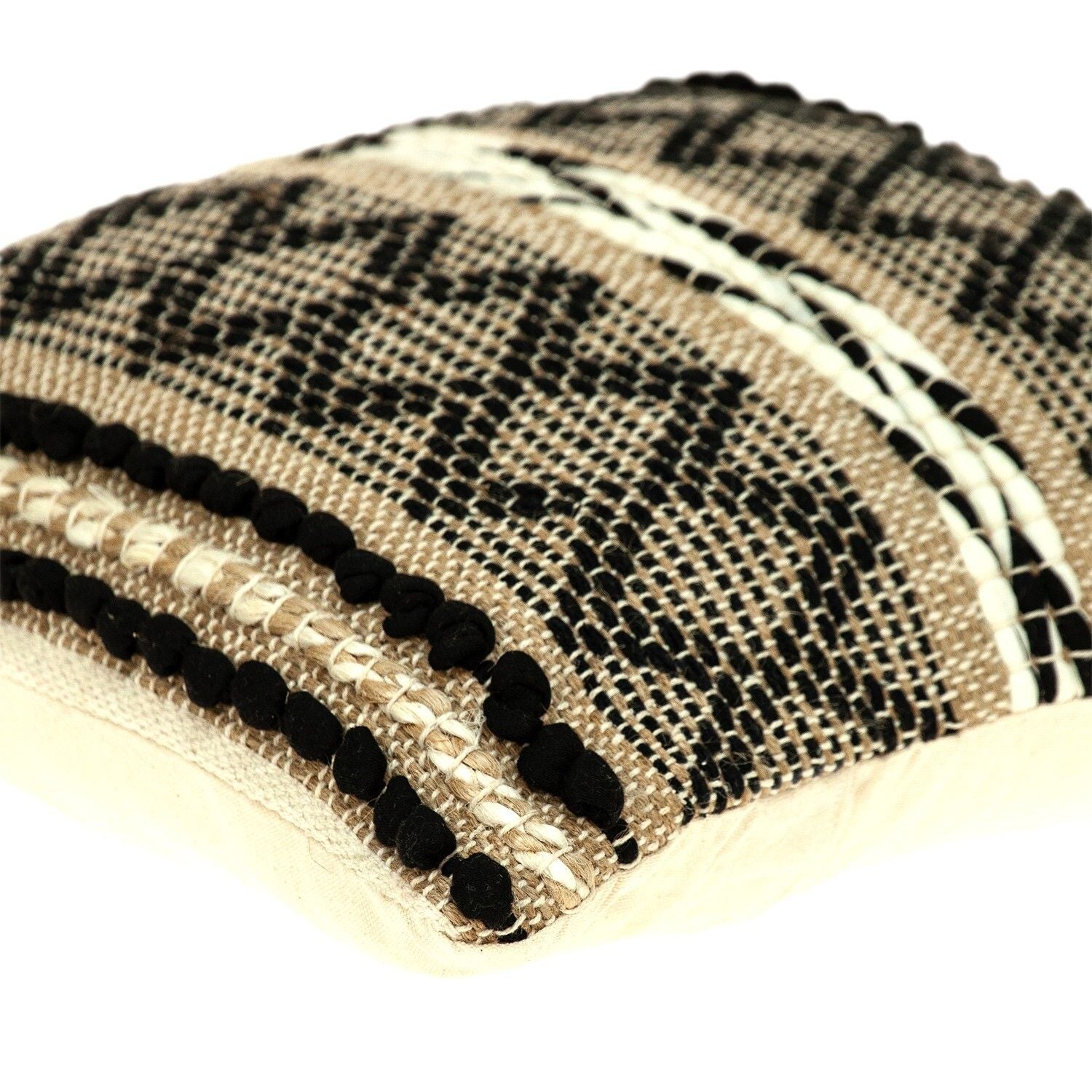 Black and Sand Woven Decorative Pillow - Team Spirit Store USA 