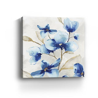 Watercolor Shades of Blue Floral 30x30 Canvas Wall Art - Team Spirit Store USA 