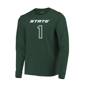 Michigan State Spartans Green #1 Long Sleeve Tee - Team Spirit Store USA 