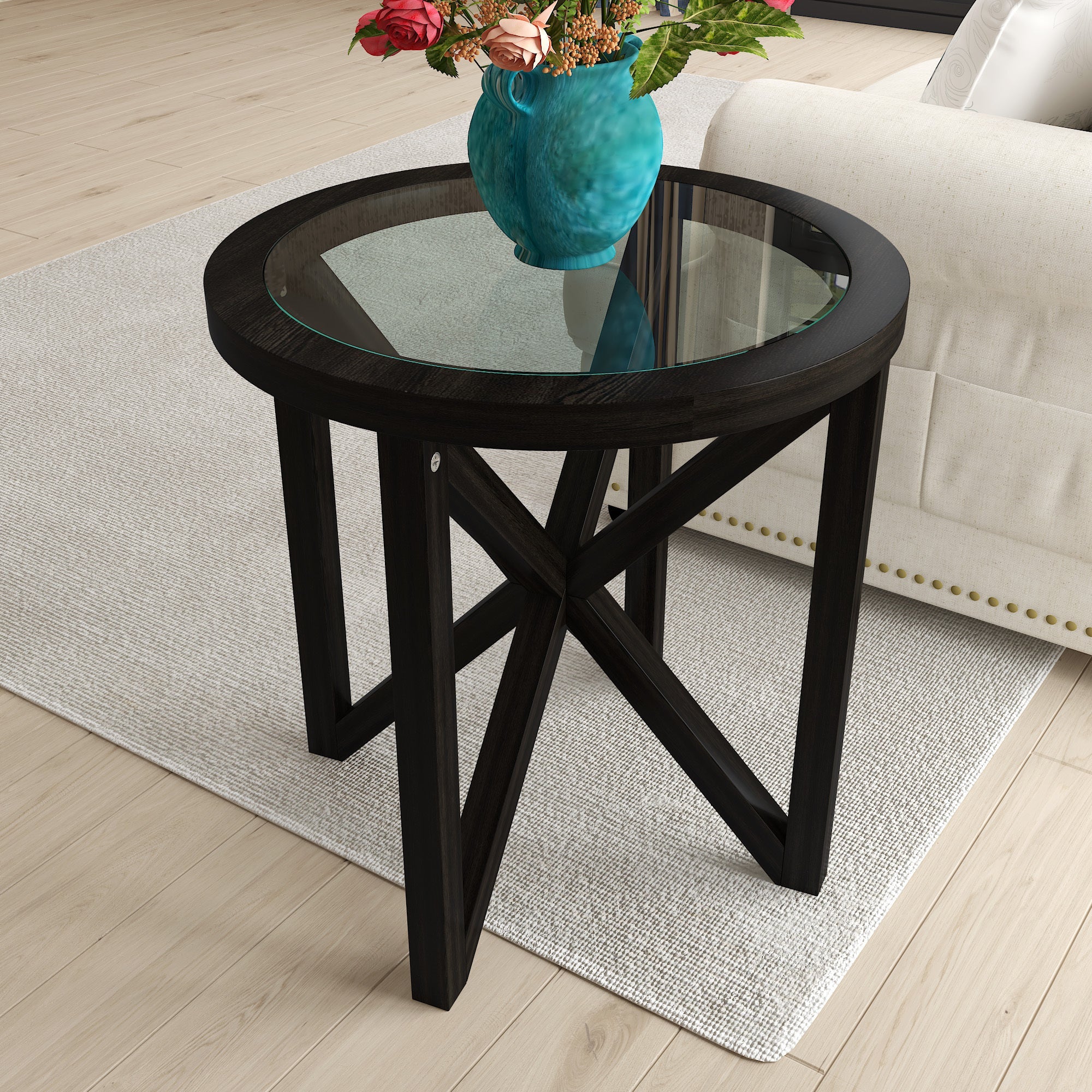 Modern Simple Tempered glass Side Table-2