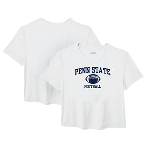 Penn State Nittany Lions Women's White Varsity Ideal Crop T-Shirt - Team Spirit Store USA 