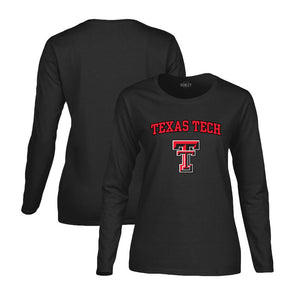 Texas Tech Red Raiders Script Logo Women's Heavy Cotton Long Sleeve Tee - Team Spirit Store USA 