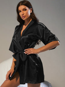 Belted Half Sleeve Robe - Team Spirit Store USA 