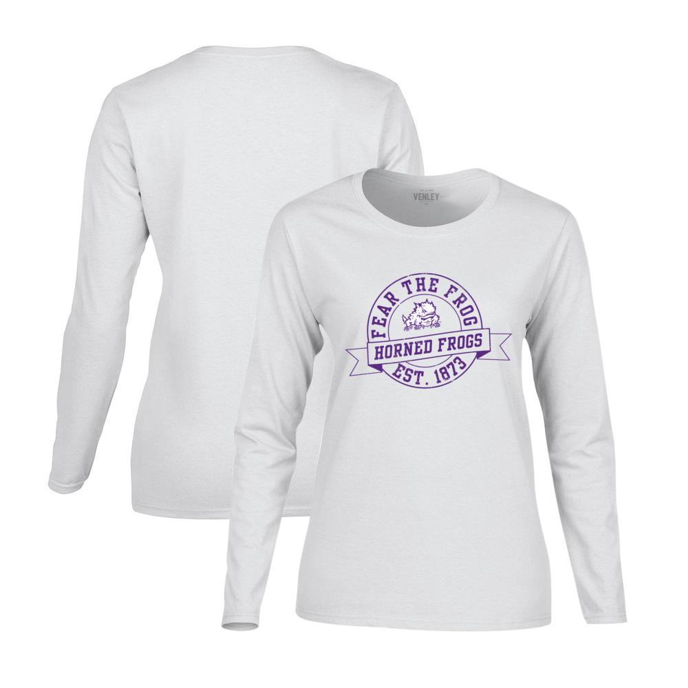 TCU Horned Frogs Women's Established Heavy Cotton Long Sleeve - Team Spirit Store USA 