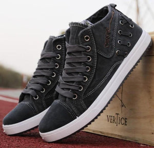 Men's Casual Lace Up Denim Sneakers - Team Spirit Store USA 