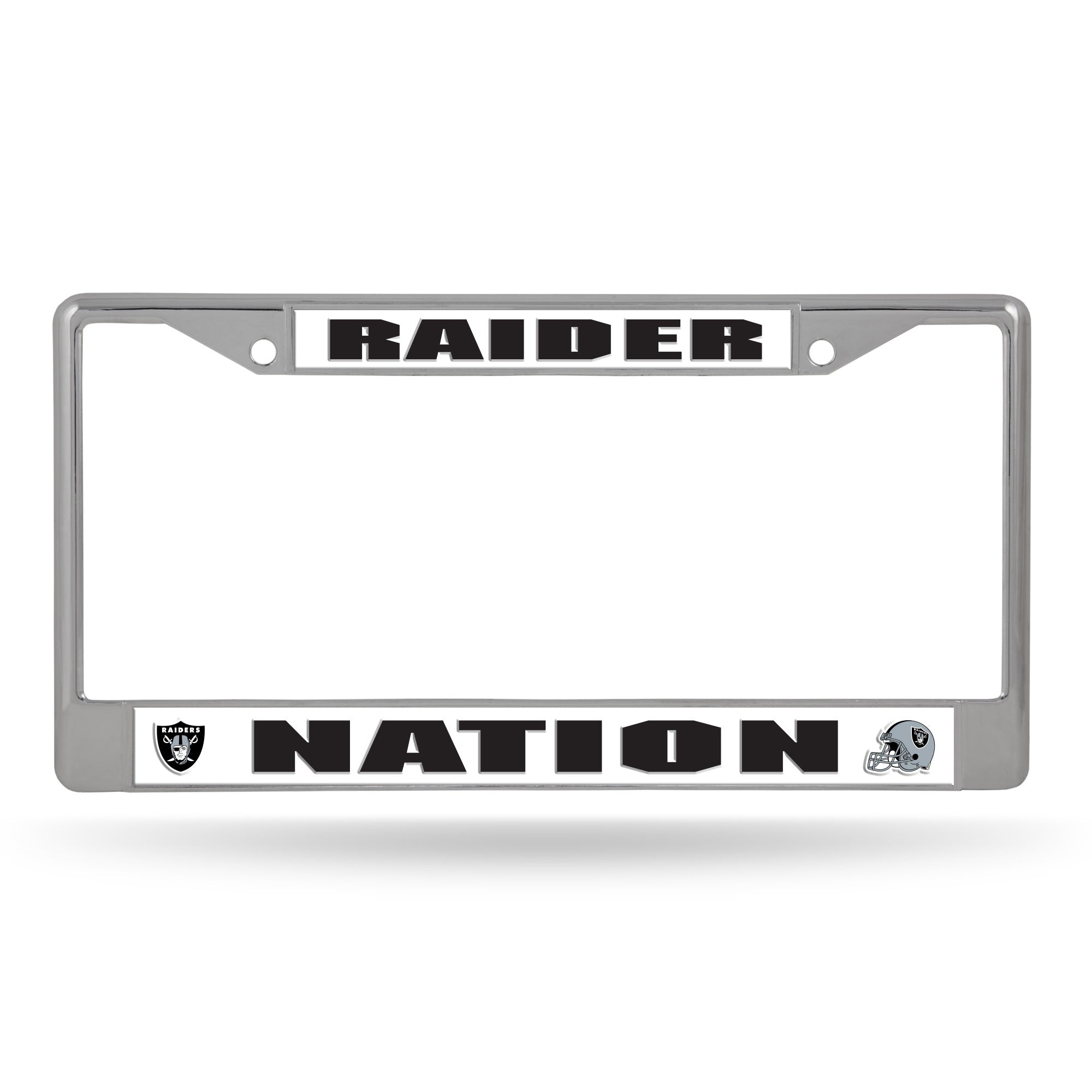 Las Vegas Raiders License Plate Frame Chrome Silver Raider Nation - Team Spirit Store USA 