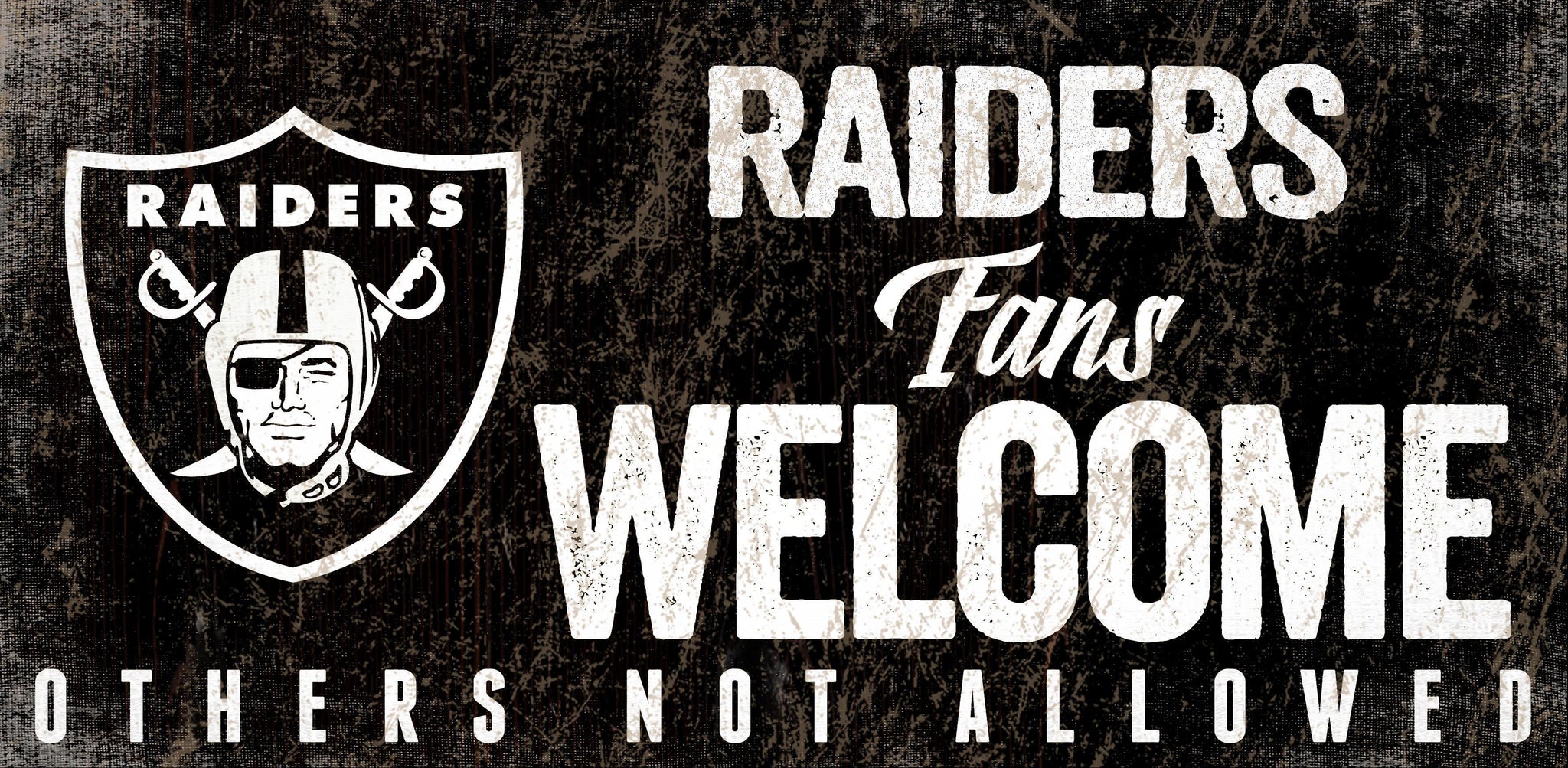 Las Vegas Raiders Wood Sign Fans Welcome 12x6 - Team Spirit Store USA 