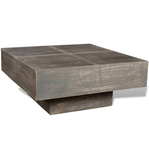 vidaXL Solid Mango Wood Coffee Table Living Room Side Table Brown/Dark Brown-1