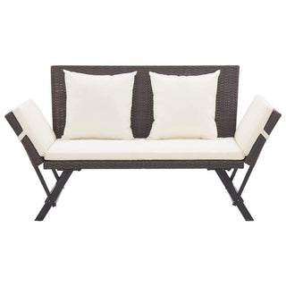 Garden Poly Rattan Bench with Cushions - Team Spirit Store USA 