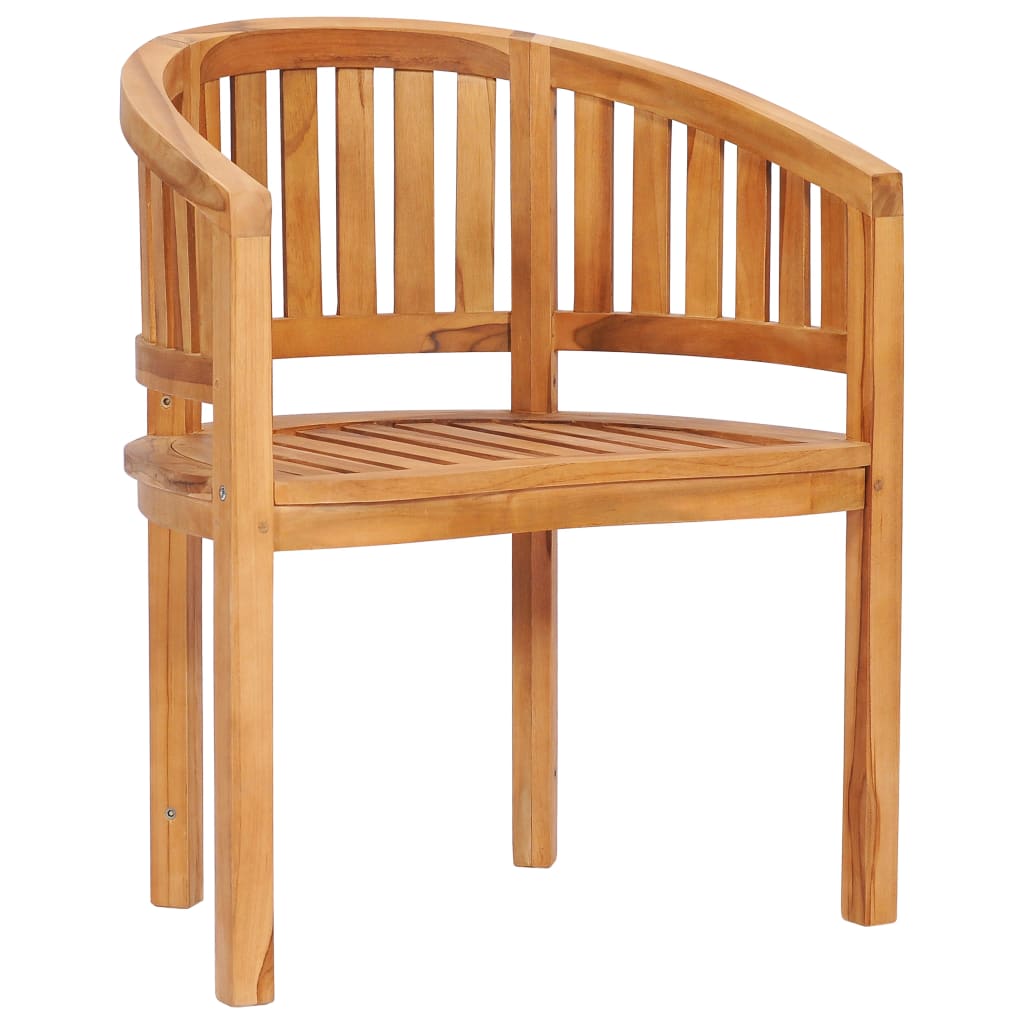 vidaXL 1/2x Solid Teak Wood Banana Chair Outdoor Garden Patio Lounge Seating-0