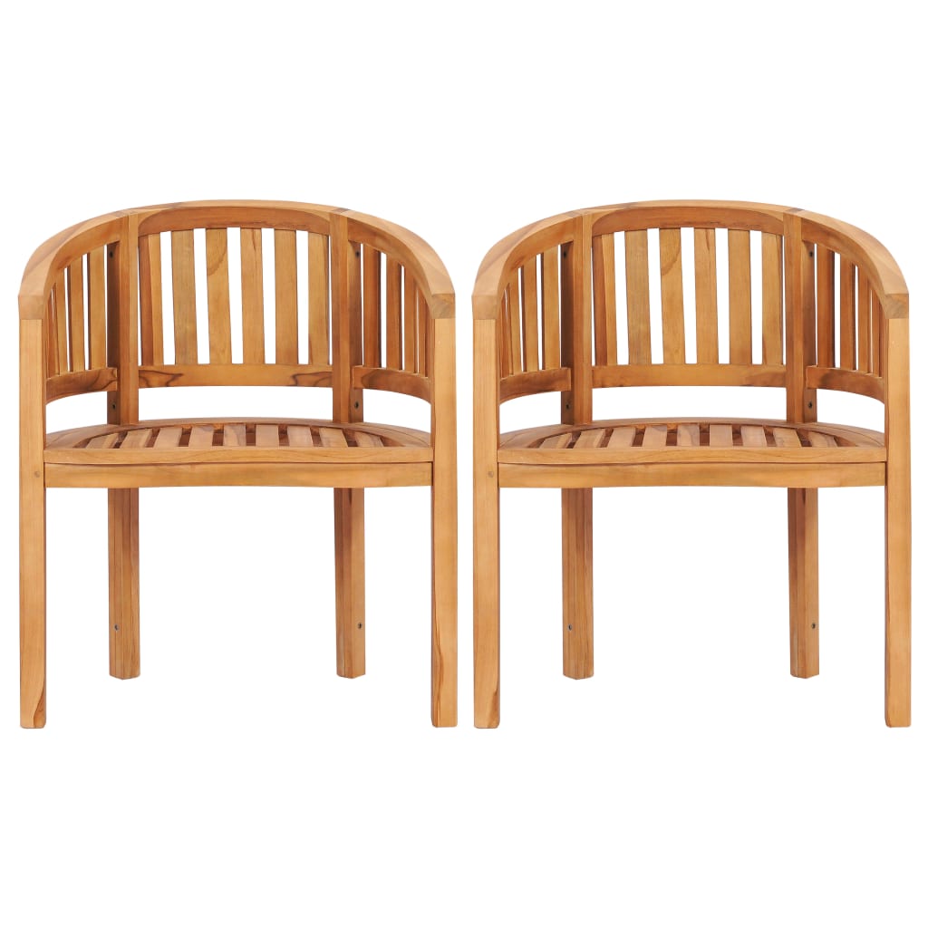 vidaXL 1/2x Solid Teak Wood Banana Chair Outdoor Garden Patio Lounge Seating-4
