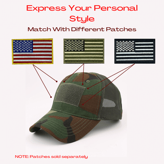 Military-Style Tactical Patch Hat Adjustable Strap - Team Spirit Store USA 