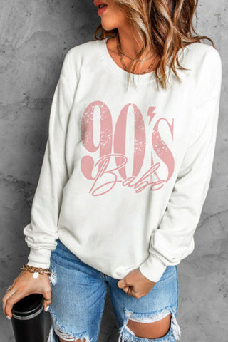 90's Babe Graphic Dropped Shoulder Sweatshirt - Team Spirit Store USA 