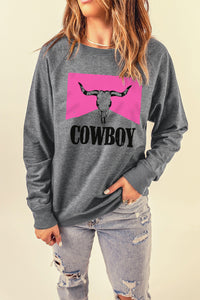 Cowboy Bull Graphic Sweatshirt - Team Spirit Store USA 