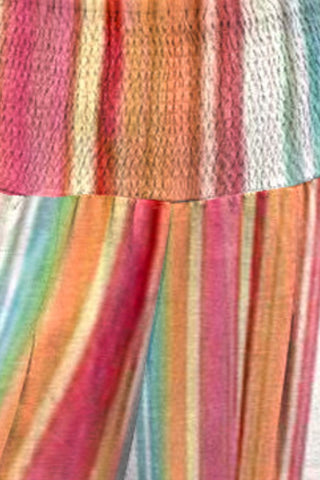Striped Smocked Waist Pants - Team Spirit Store USA 