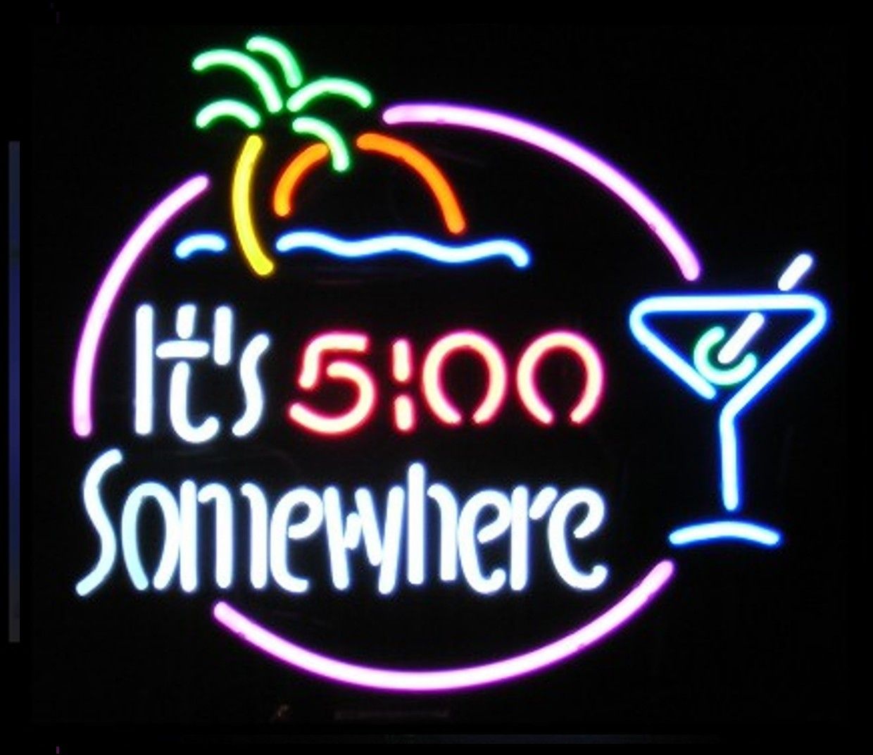 It's 5:00 Somewhere Neon Bar Sign - Team Spirit Store USA 