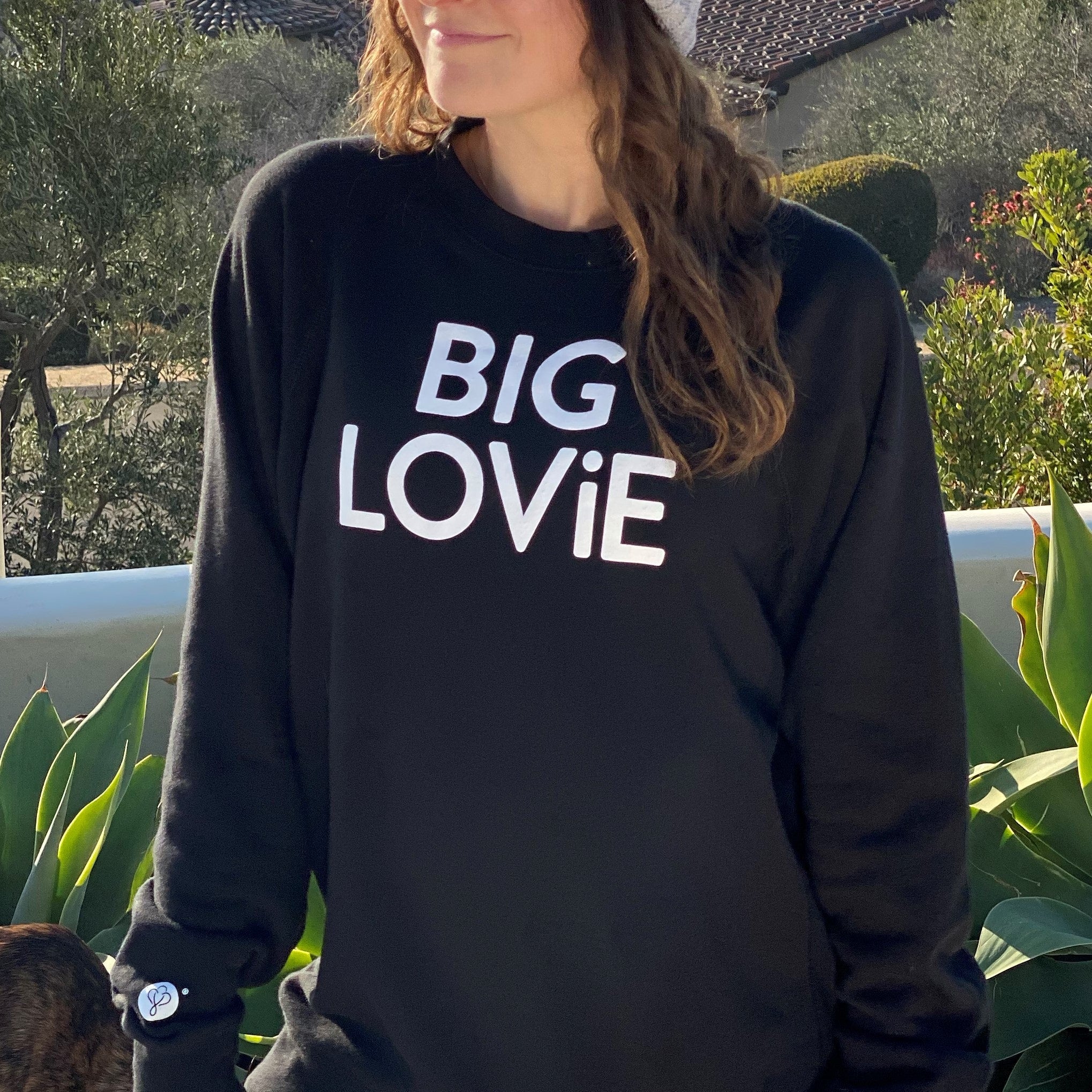 Big Lovie Black Long Sleeve Crewneck Sweatshirt - Team Spirit Store USA 