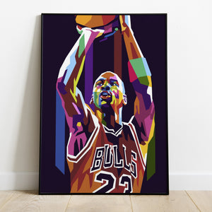 Chicago Bulls Michael Jordan Multicolor Premium Poster - Team Spirit Store USA 