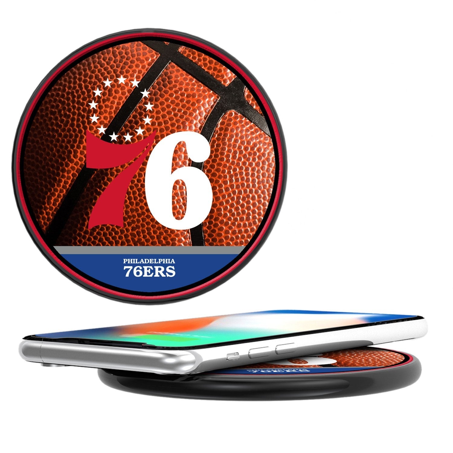 Philadelphia 76ers Basketball 10-Watt Wireless Charger-0
